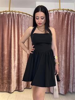 Korse Detay Gece Elbisesi Siyah