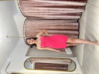 Korse Görünümlü Straplez Mini Elbise Fuşya