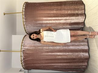 Ön Detay Ayarlanabilir Askılı Elbise Beyaz