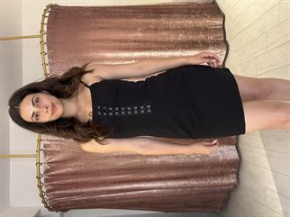 Ön Detay Ayarlanabilir Askılı Elbise Siyah