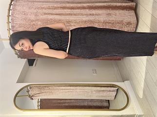 Şerit Taş Detaylı Triko Etekli Takım Siyah