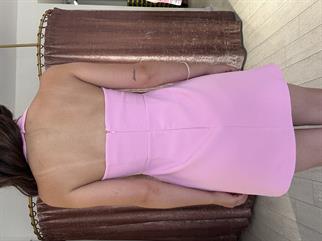 Sırt Detay Askılı Mini Elbise Pembe