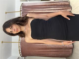 Sırt Detay Uzun Gece Elbisesi Siyah