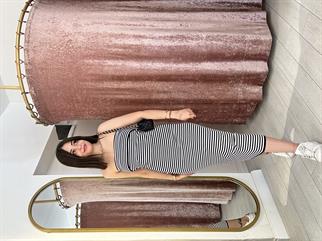 Straplez Çizgi Detay Standart Beden Elbise Siyah 