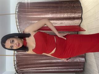 Straplez Uzun İkili Takım Kırmızı