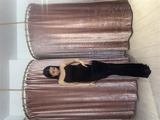 Straplez Uzun İkili Takım Siyah