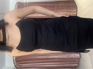 Straplez Uzun İkili Takım Siyah