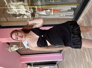 Tek Kollu Balon Etekli Gece Elbisesi 