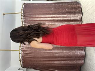 Tül Uzun Elbise Kırmızı 