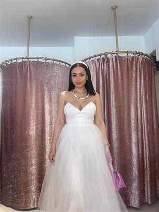 Tütü Midi Boy Elbise Beyaz