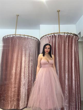 Tütü Midi Boy Elbise Pudra