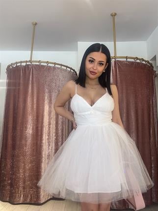 Tütü Mini Elbise Beyaz