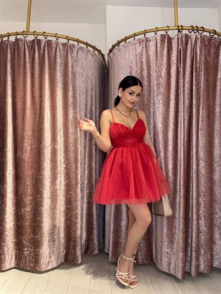 Tütü Mini Elbise Kırmızı