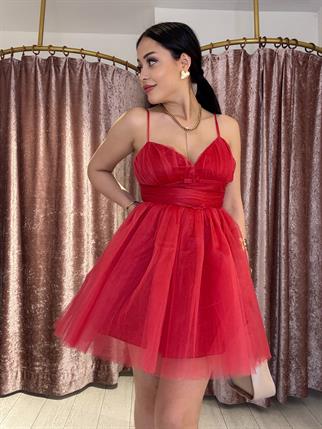 Tütü Mini Elbise Kırmızı