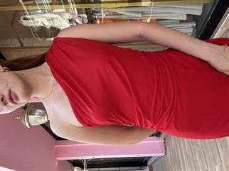 Uzun Astarlı Tül Elbise Kırmızı