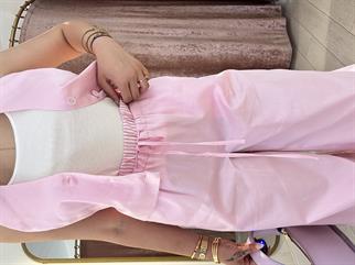 Yelekli % 100 Cotton Takım Pembe