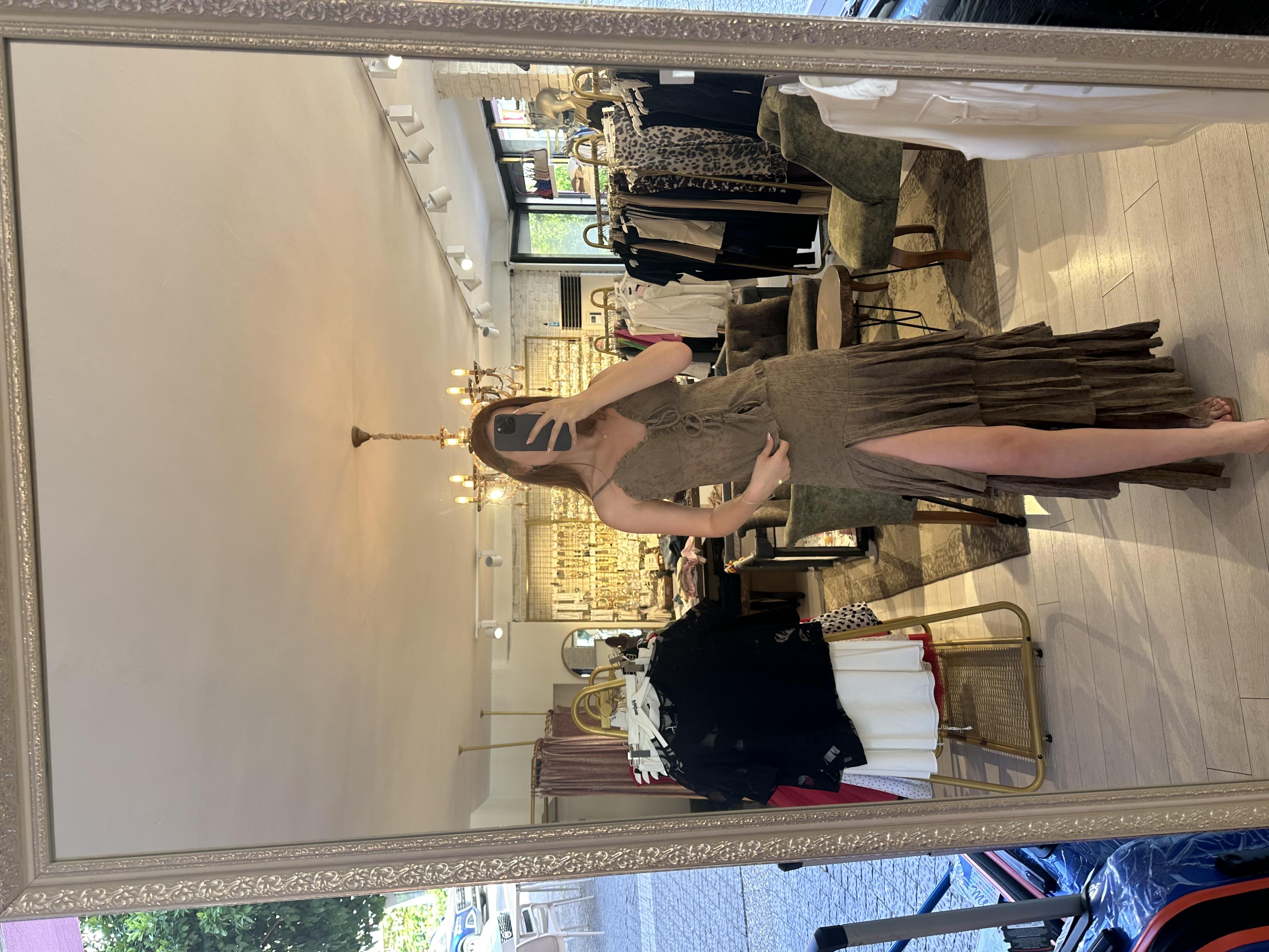 Uzun Yırtmaç Detay Etek Kahverengi 