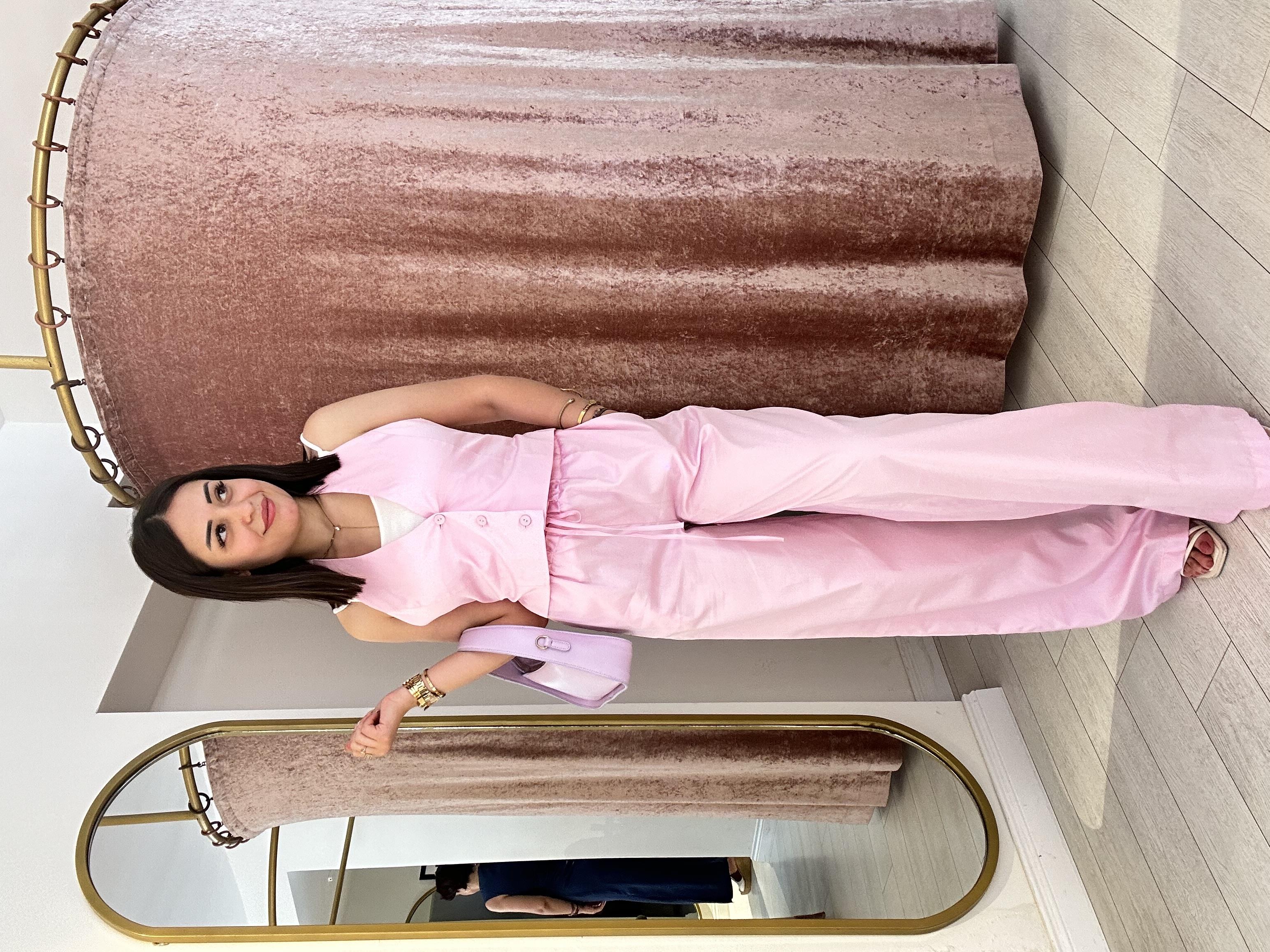 Yelekli % 100 Cotton Takım Pembe