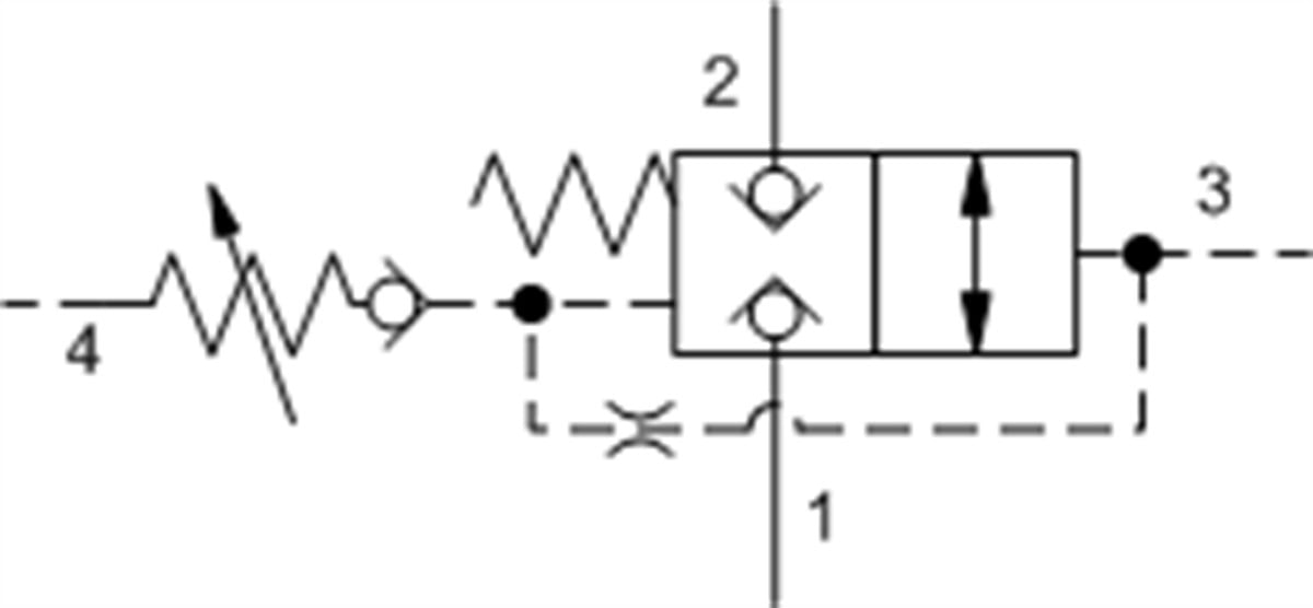 DKJPLAN Normally closed, balanced poppet, logic element - pressure adjustable