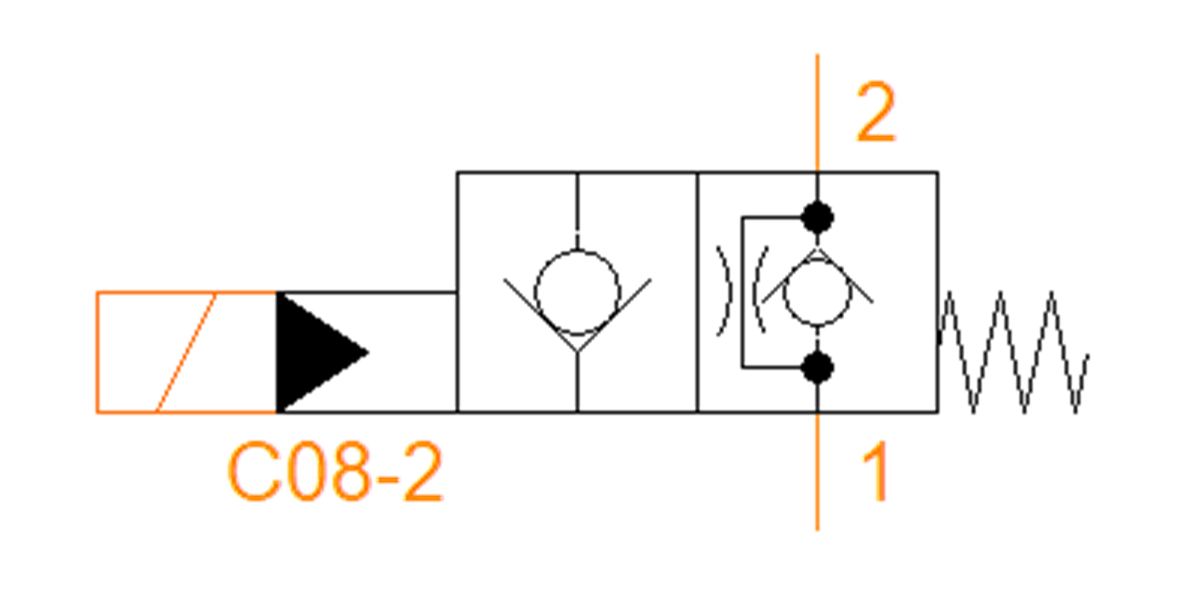 DSH081N 2/2 Directional poppet valve solenoid operated normally open