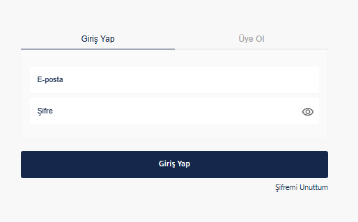 Giriş Yap Sayfası Adımı