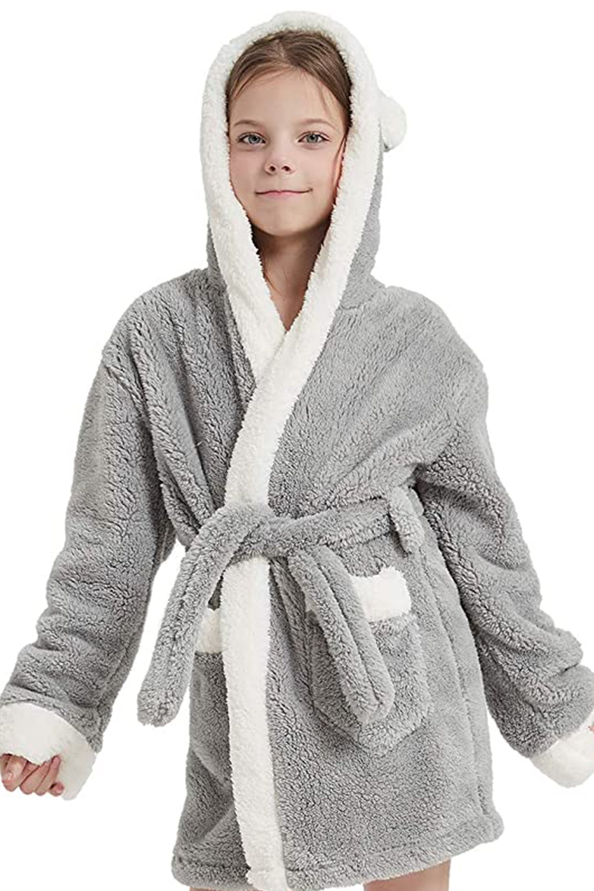 Bunny Kapşonlu Unisex Wellsoft Çocuk Peluş Sabahlık