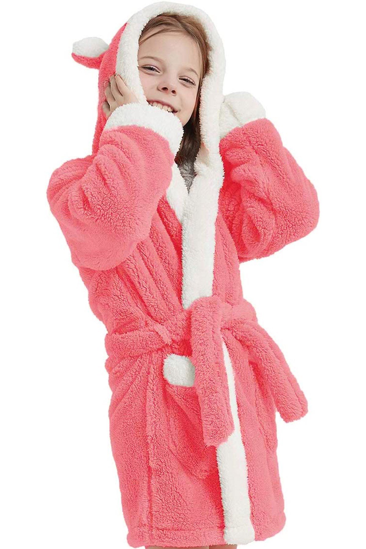 Bunny Kapşonlu Unisex Wellsoft Çocuk Peluş Sabahlık