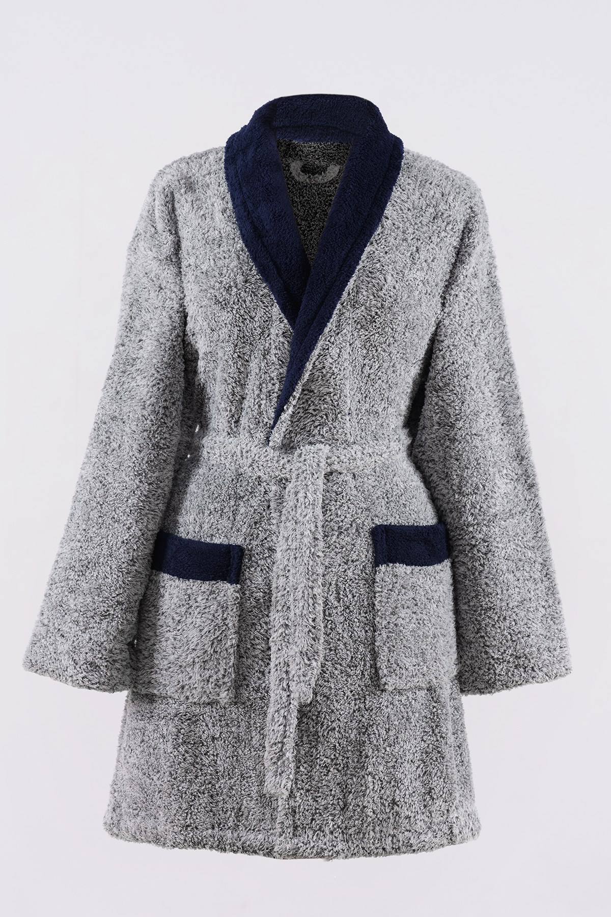 Navy Şalyaka Unisex Wellsoft Peluş Sabahlık