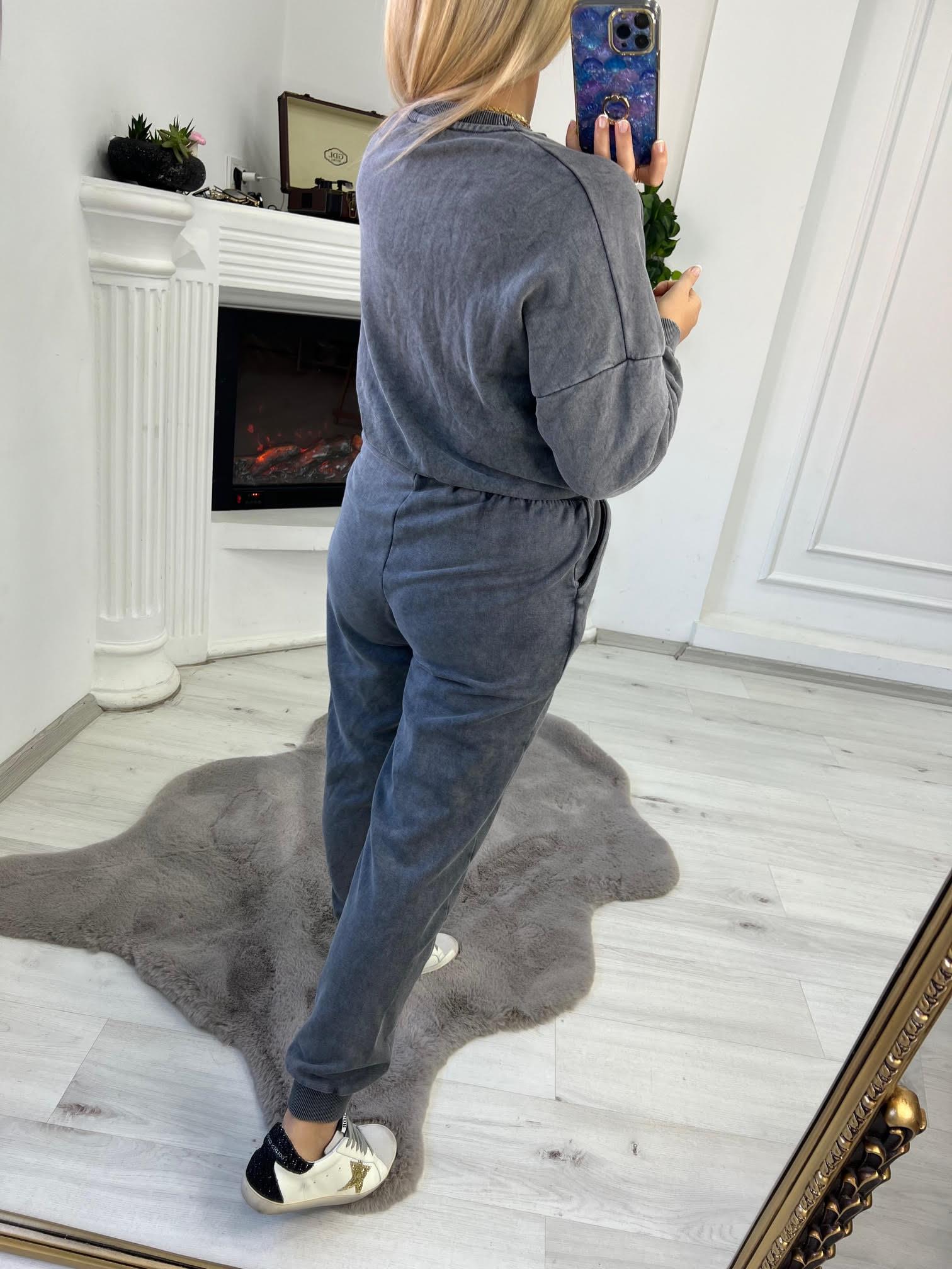0069 Çima Detaylı Asit Yıkama Pantolon GRİ