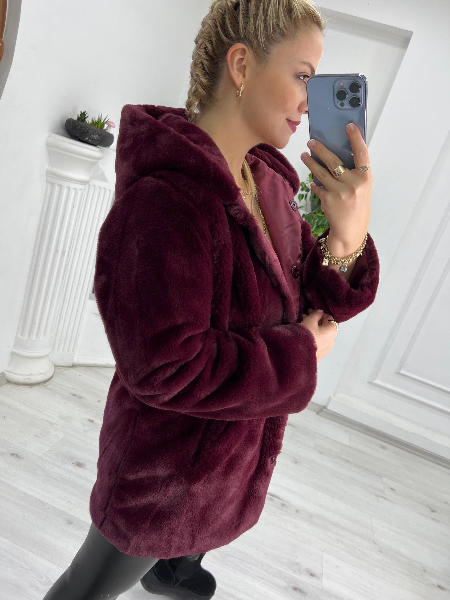 01 Peluş Mont BORDO