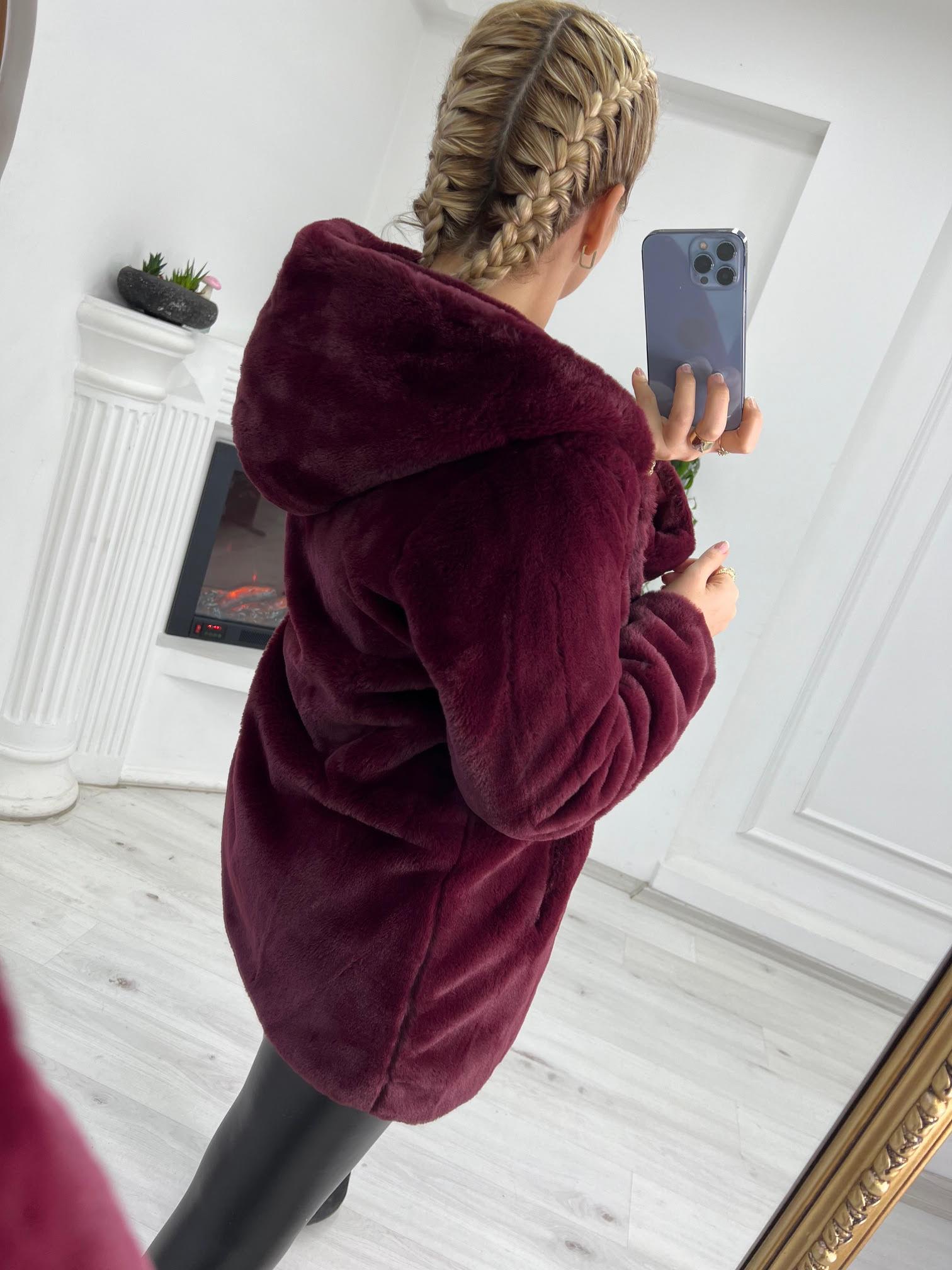 01 Peluş Mont BORDO