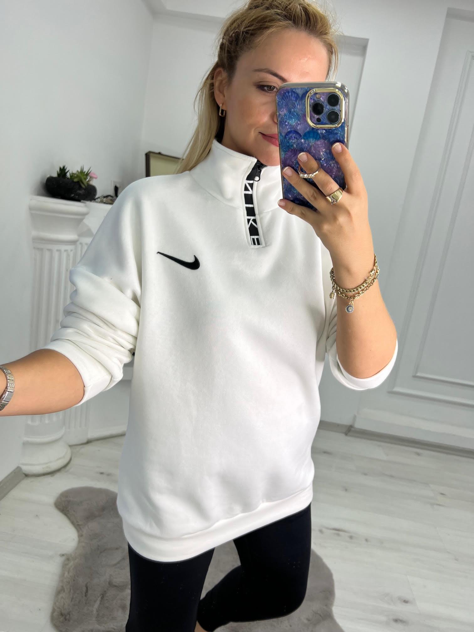 01 Yarım Fermuar Sweat BEYAZ