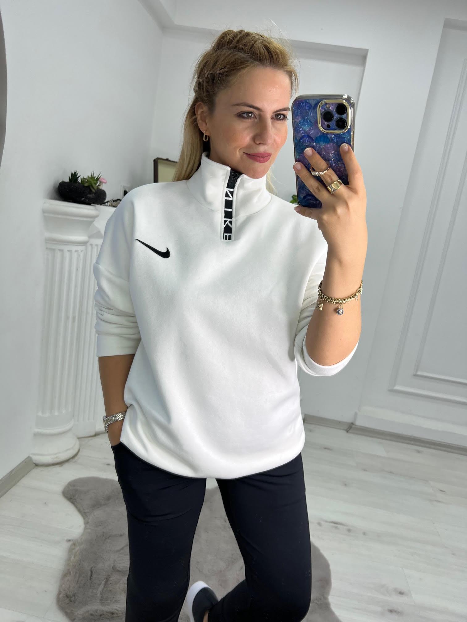 01 Yarım Fermuar Sweat BEYAZ