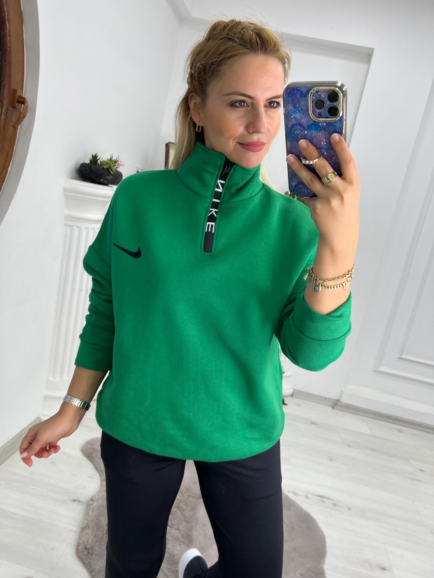 01 Yarım Fermuar Sweat YEŞİL