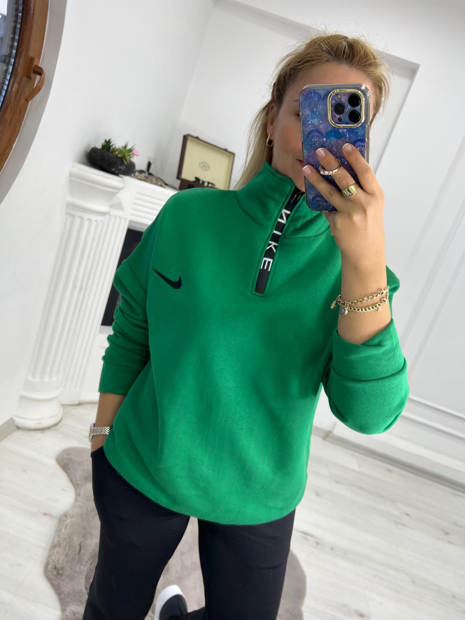 01 Yarım Fermuar Sweat YEŞİL