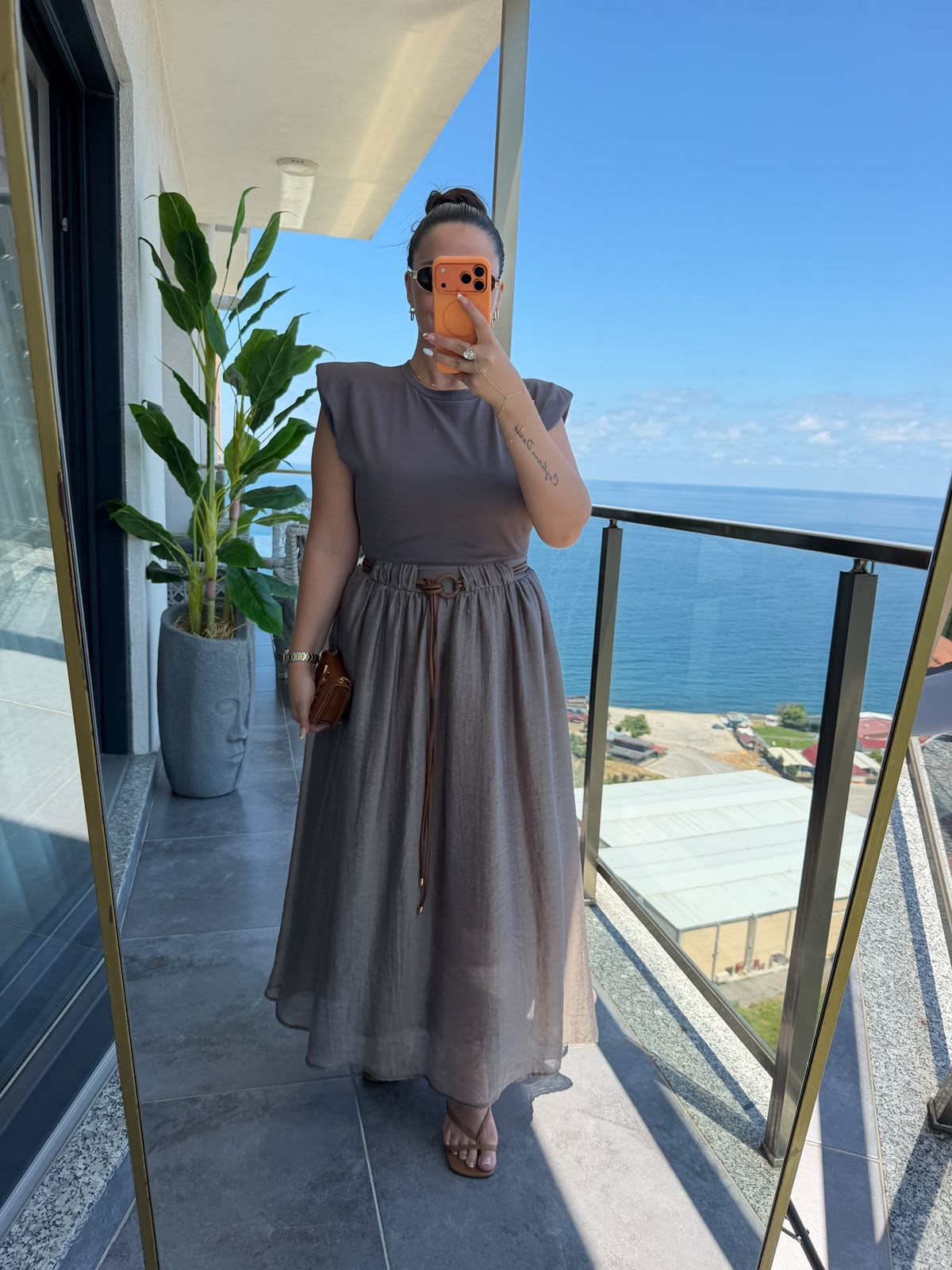 0103 Garnili Elbise BRONZ