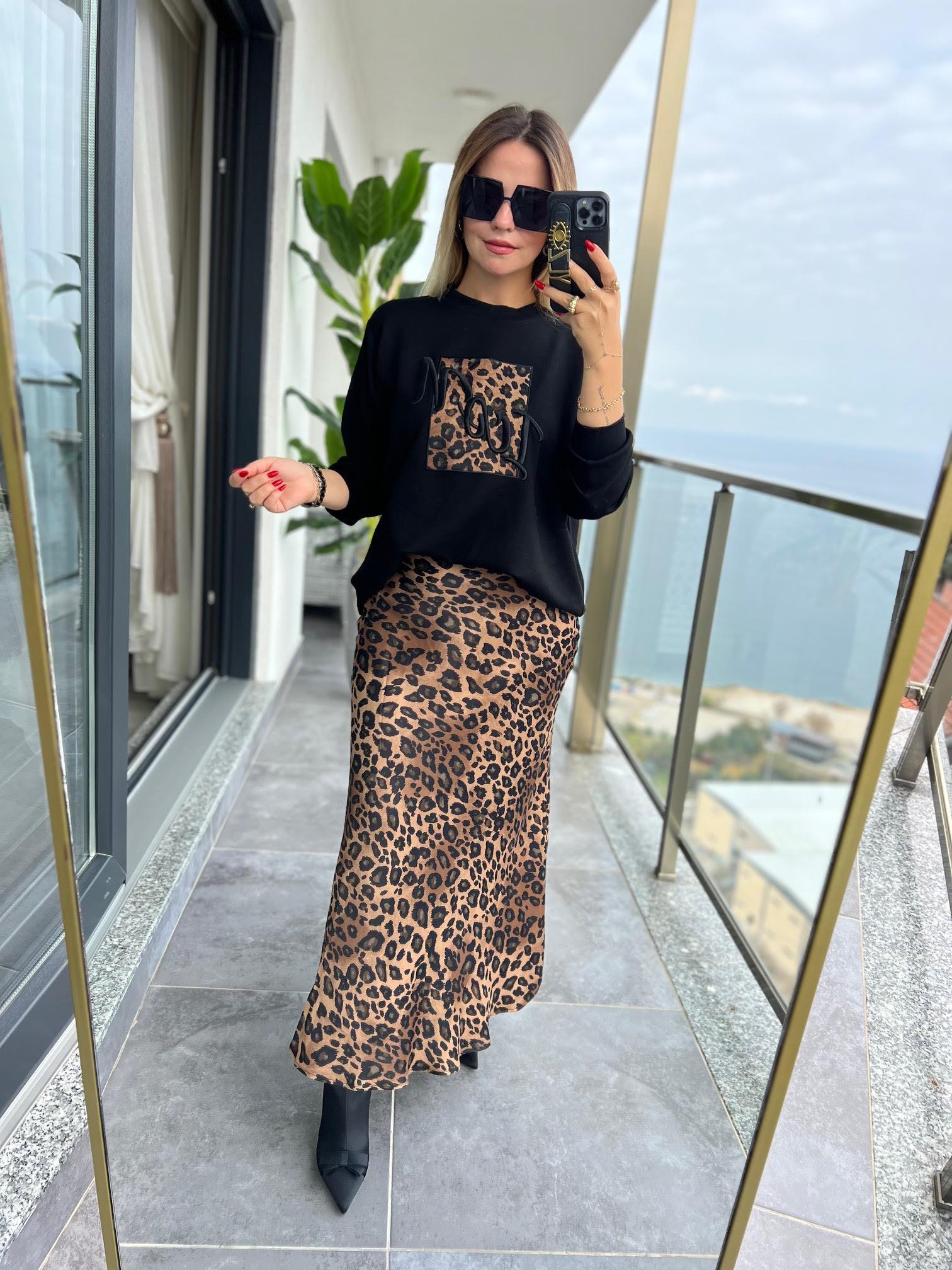 0114 Leopar Etaklı Takım KAHVE