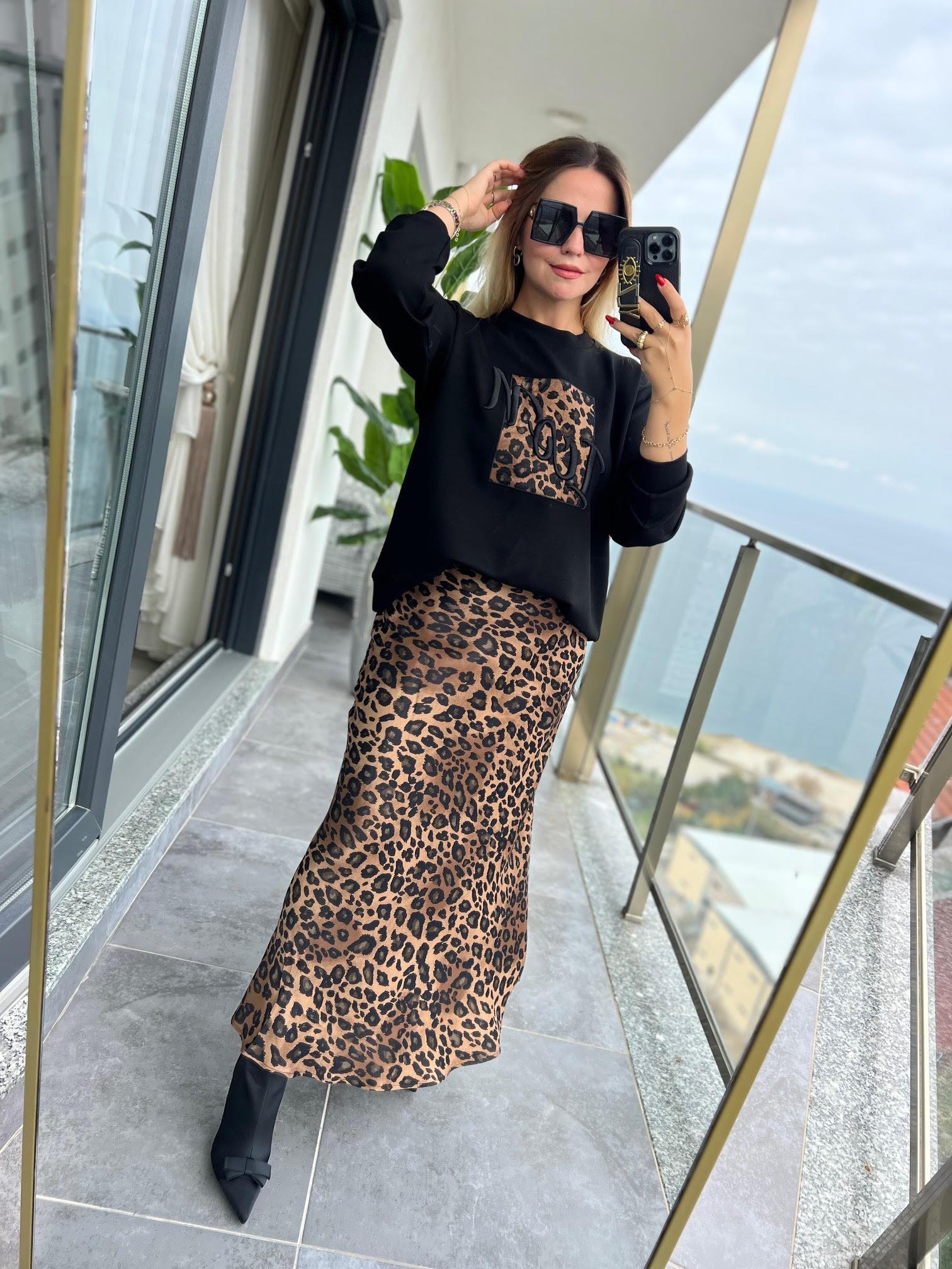 0114 Leopar Etaklı Takım KAHVE