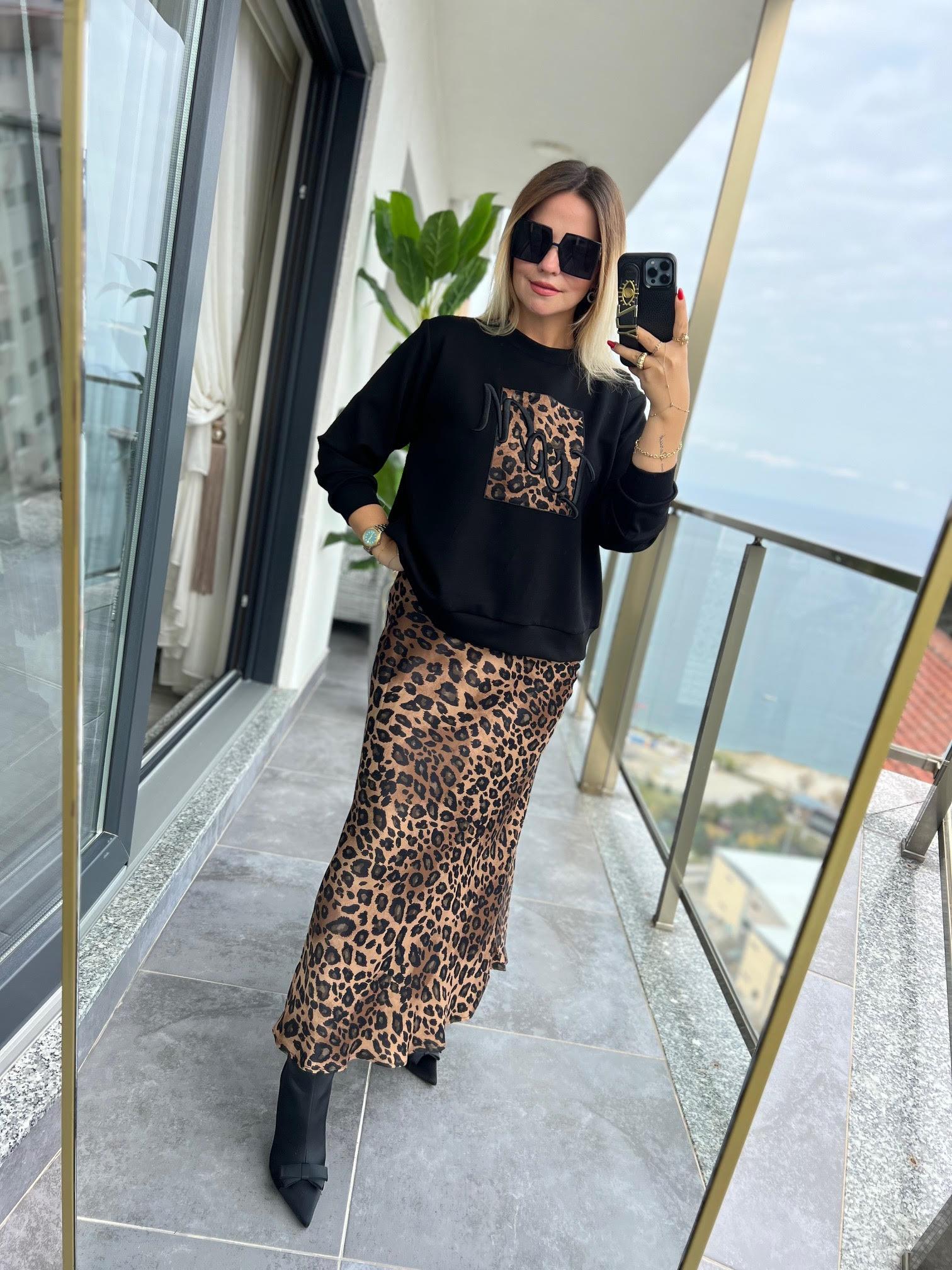 0114 Leopar Etaklı Takım KAHVE