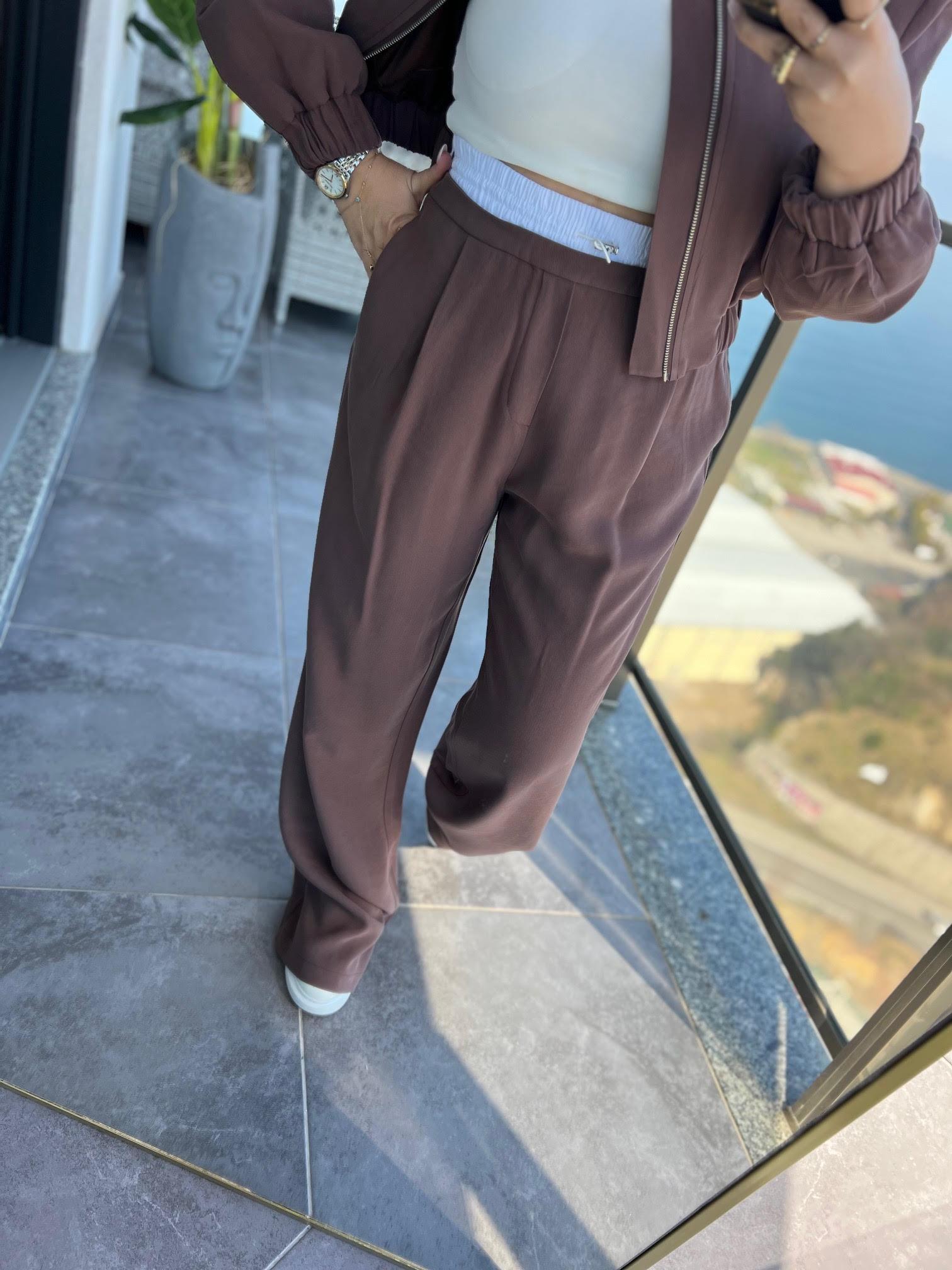 0201 Beli Kastik Detay Takım KAHVE