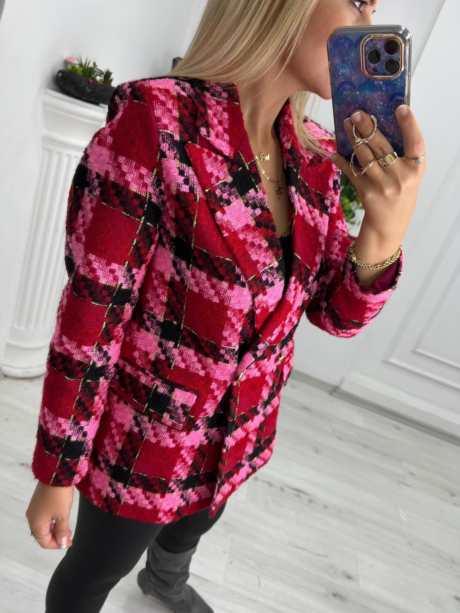 02018 Blazer Oversize Ceket KIRMIZI
