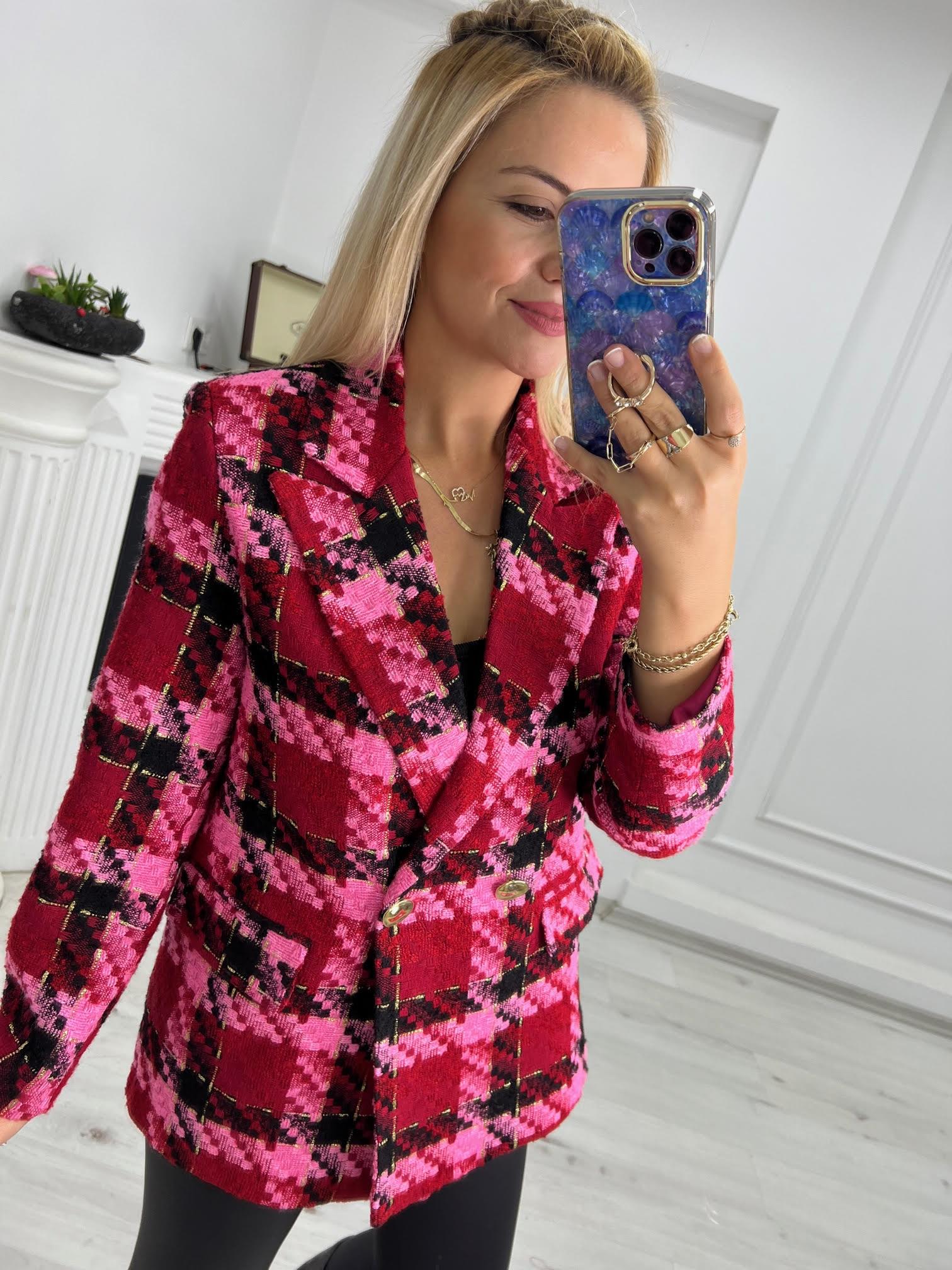 02018 Blazer Oversize Ceket KIRMIZI