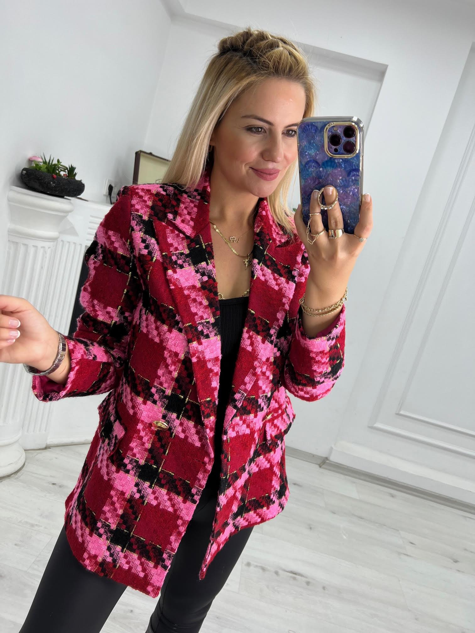 02018 Blazer Oversize Ceket KIRMIZI