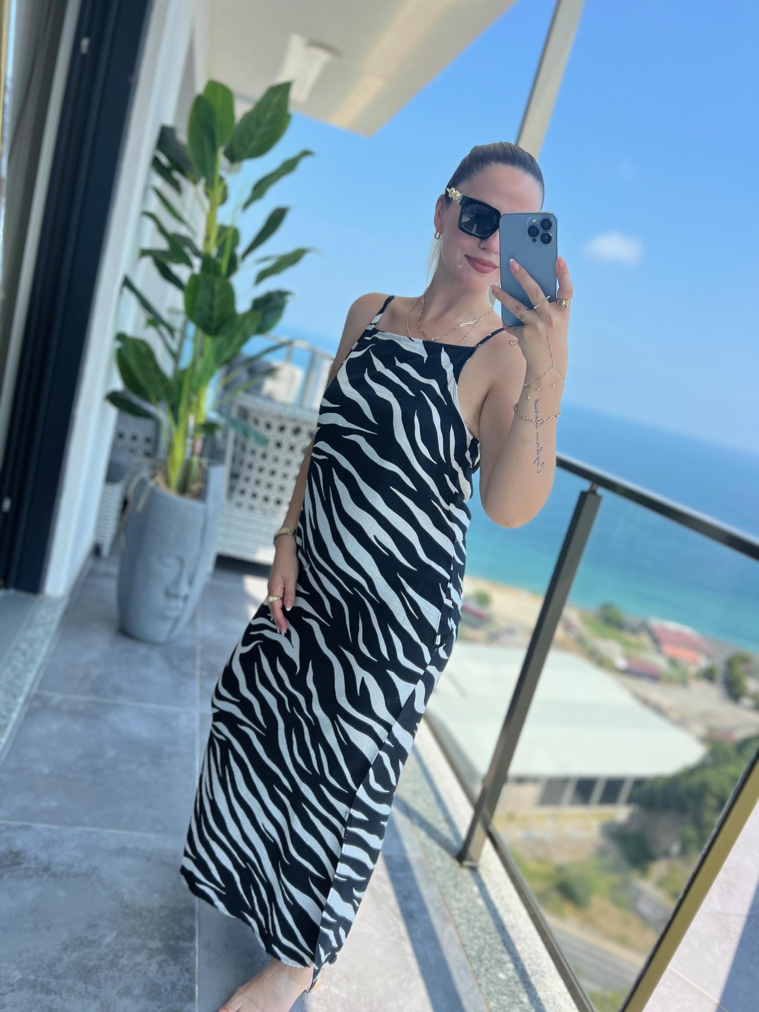 023 İp Askılı Elbise ZEBRA