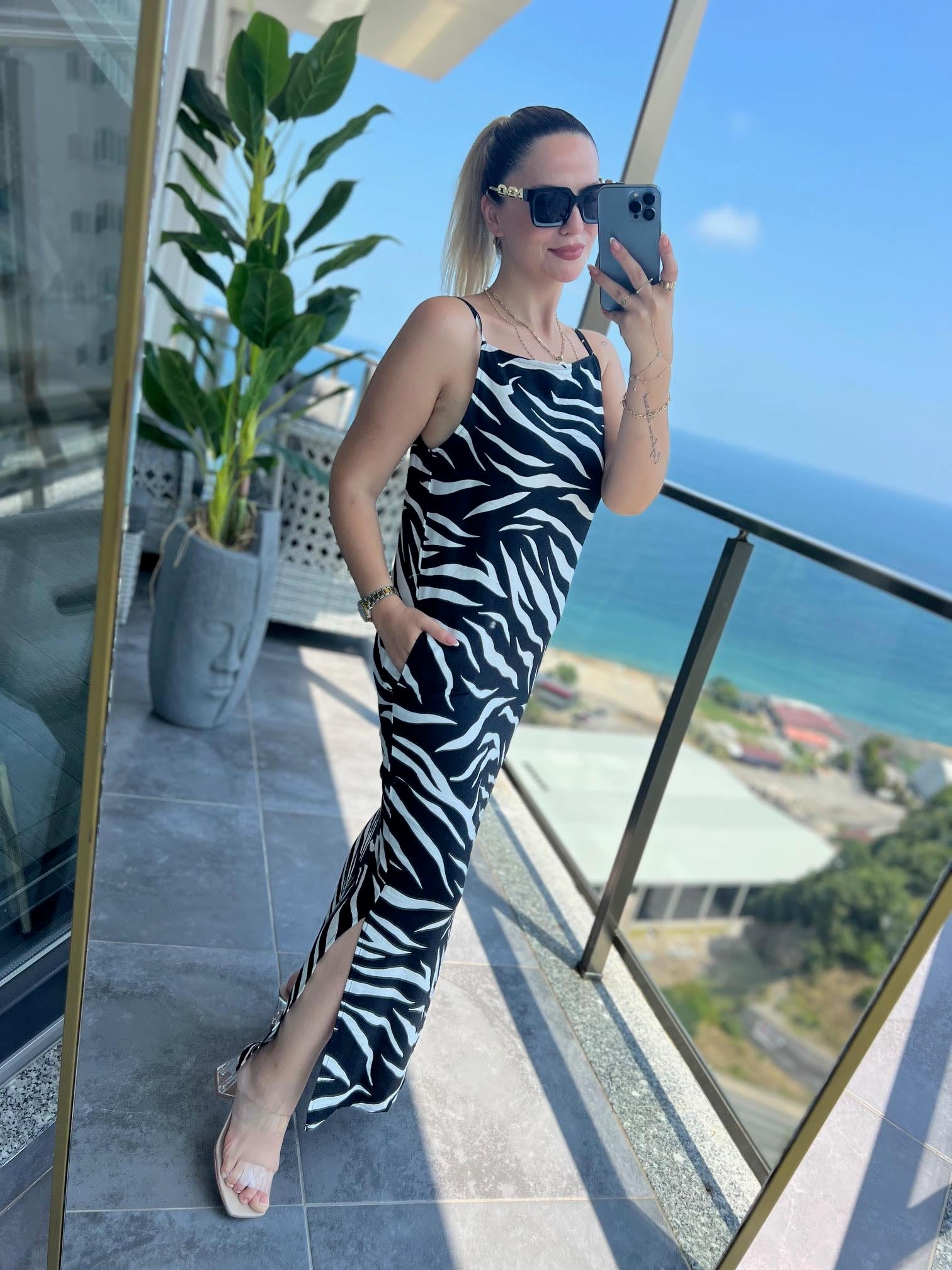023 İp Askılı Elbise ZEBRA