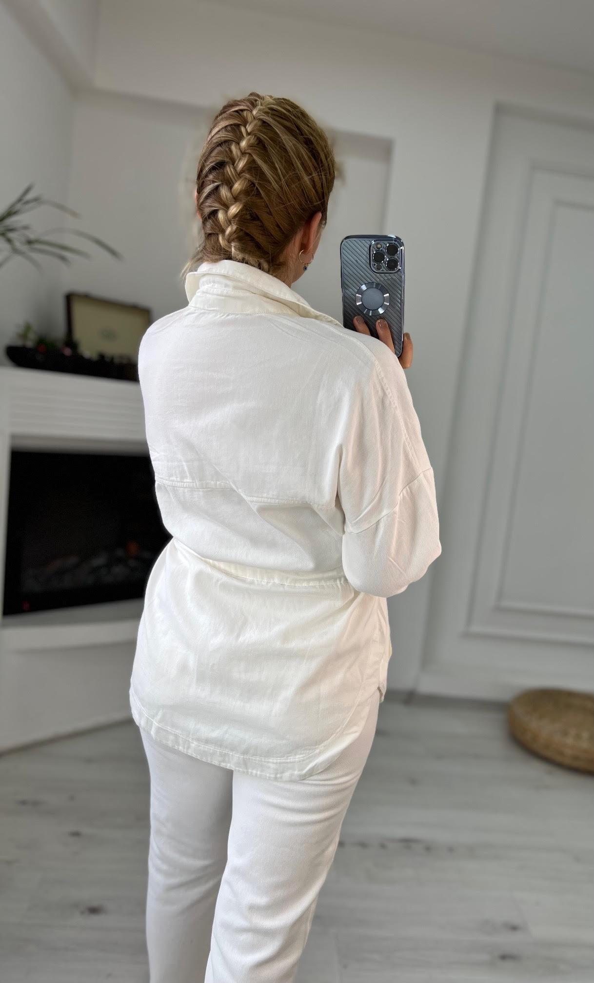0259 Gabardin Ceket BEYAZ