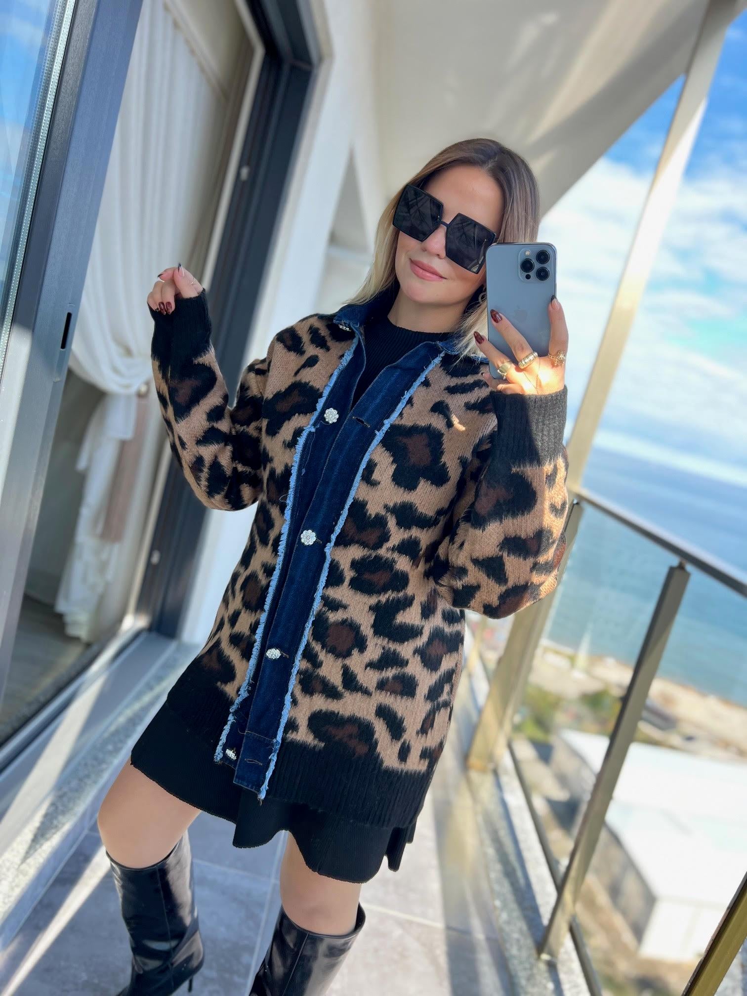 045  KoT Geçişli Leopar Hırka LEOPAR