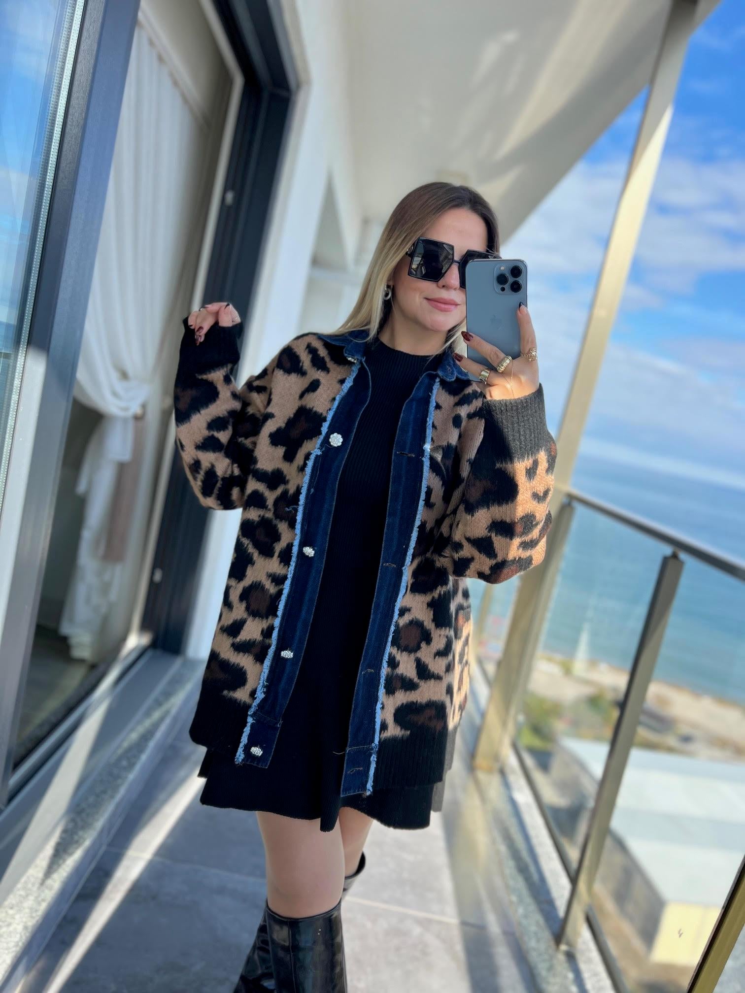 045  KoT Geçişli Leopar Hırka LEOPAR