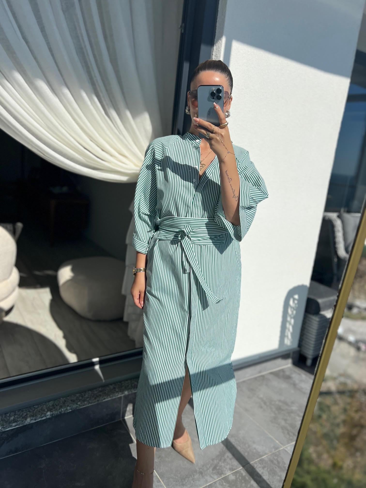 05 Gömlek Elbise YEŞİL