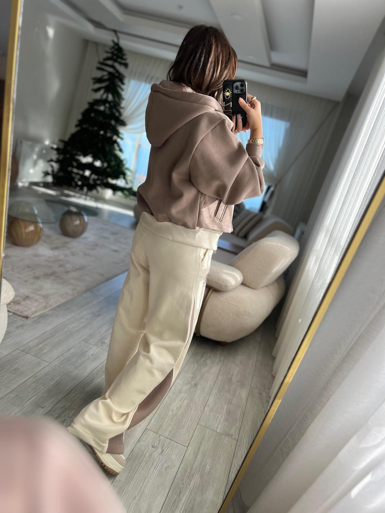 060 Fermuarlı 3 lü Takım BEJ